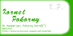 kornel pokorny business card